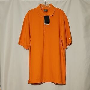 NWT Nike Golf Dri-FIT Mens Orange Golf Short Sleeve  Polo Shirt Size L